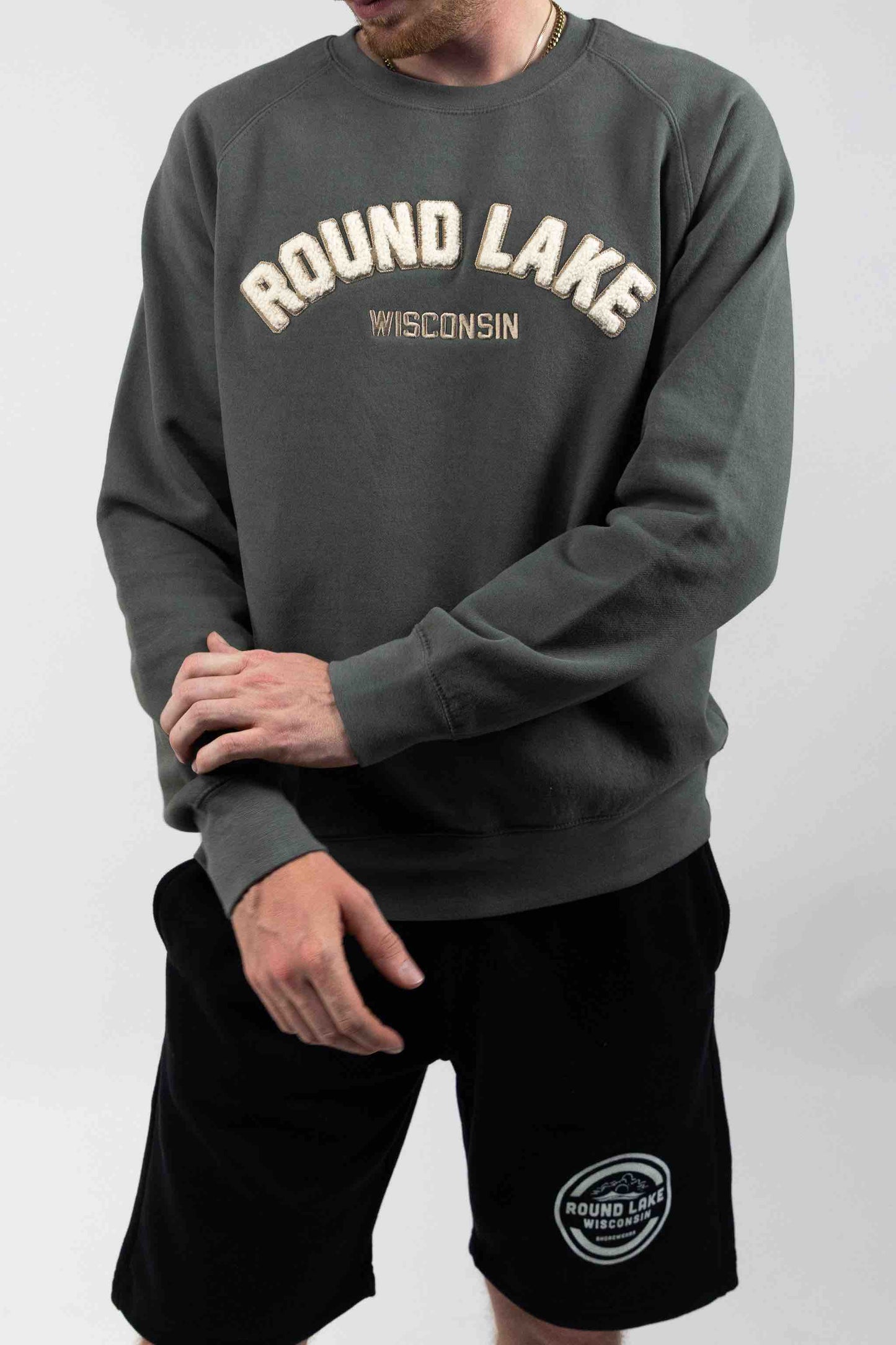 Round Lake Wisconsin Classic Original Fleece Crewneck