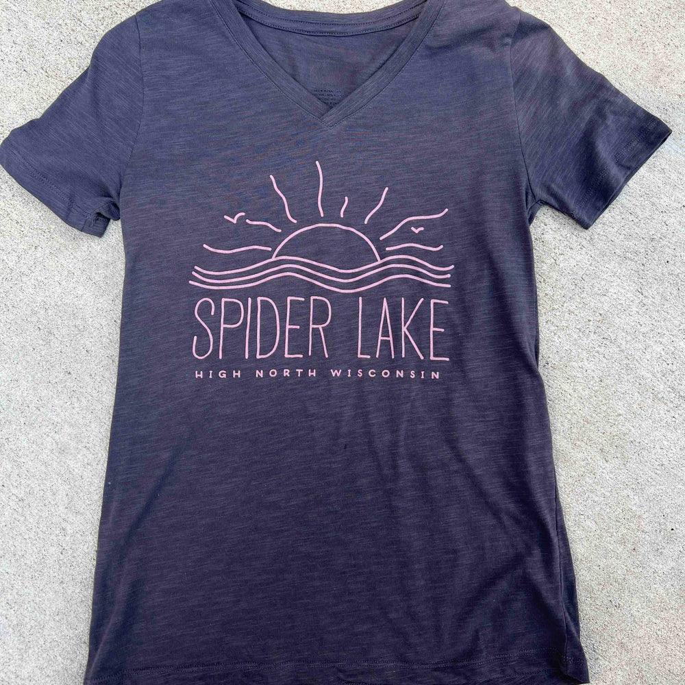 
                      
                        Spider Lake Wisconsin Women's Classic V-Neck Tee
                      
                    