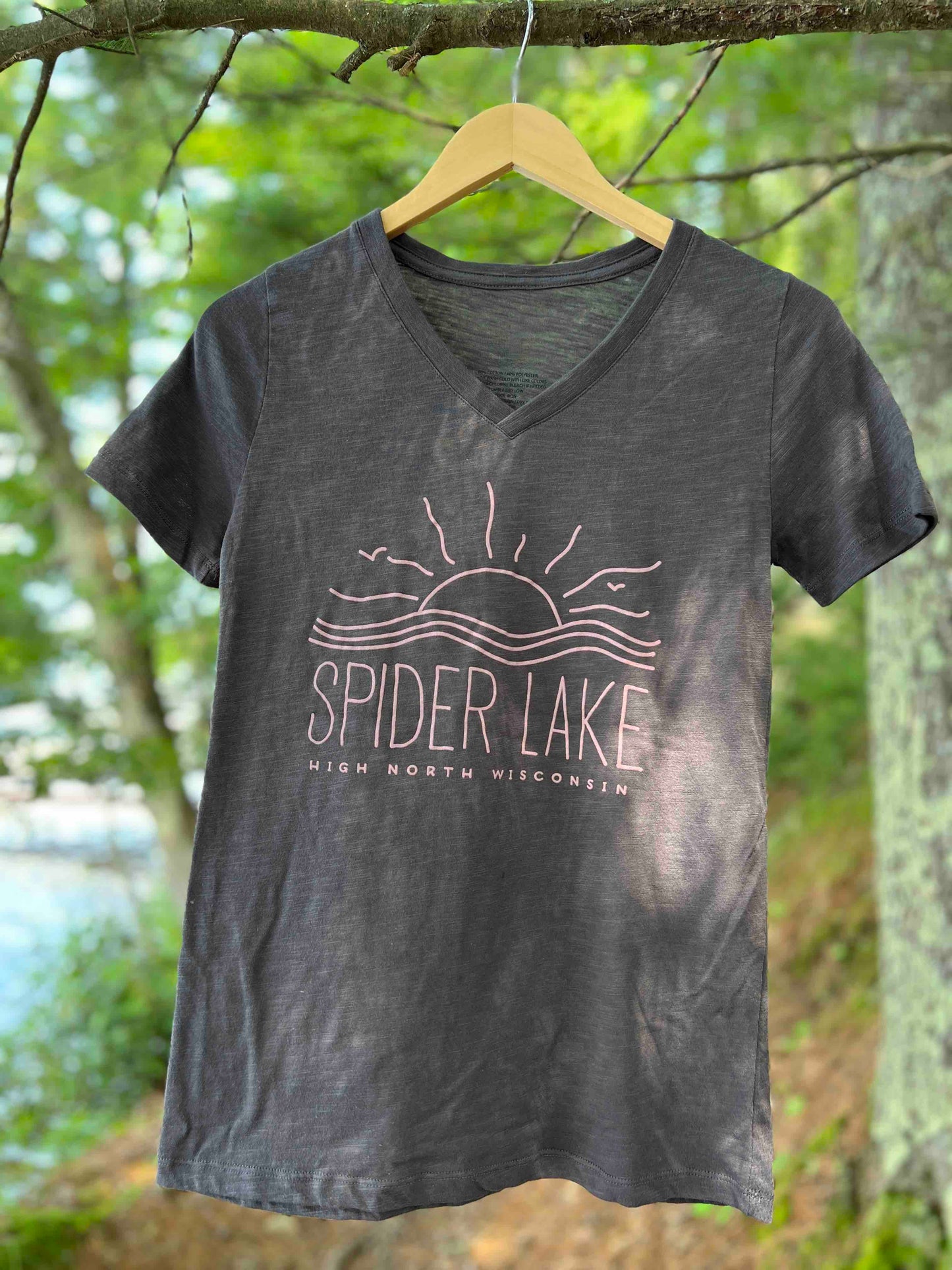 Spider Lake Wisconsin Women's Classic V-Neck Tee