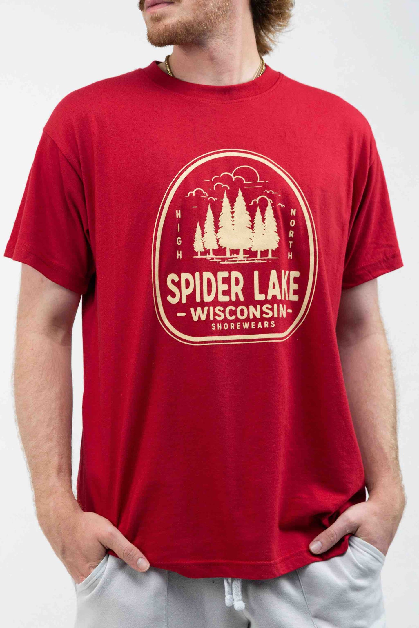 Spider Lake Wisconsin Classic Cotton T Shirt