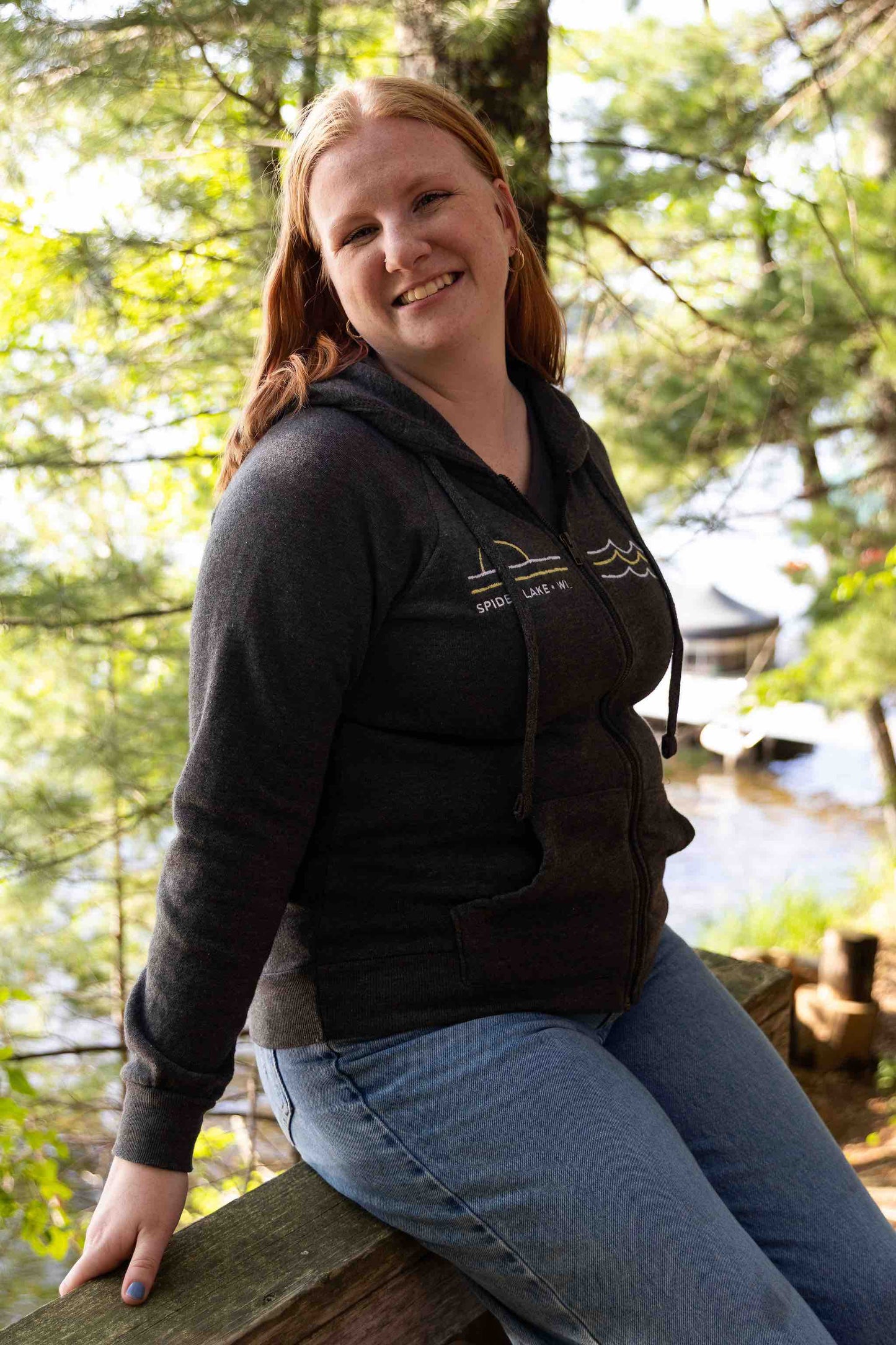 Spider Lake Wisconsin Women's Full Zip Hoodie