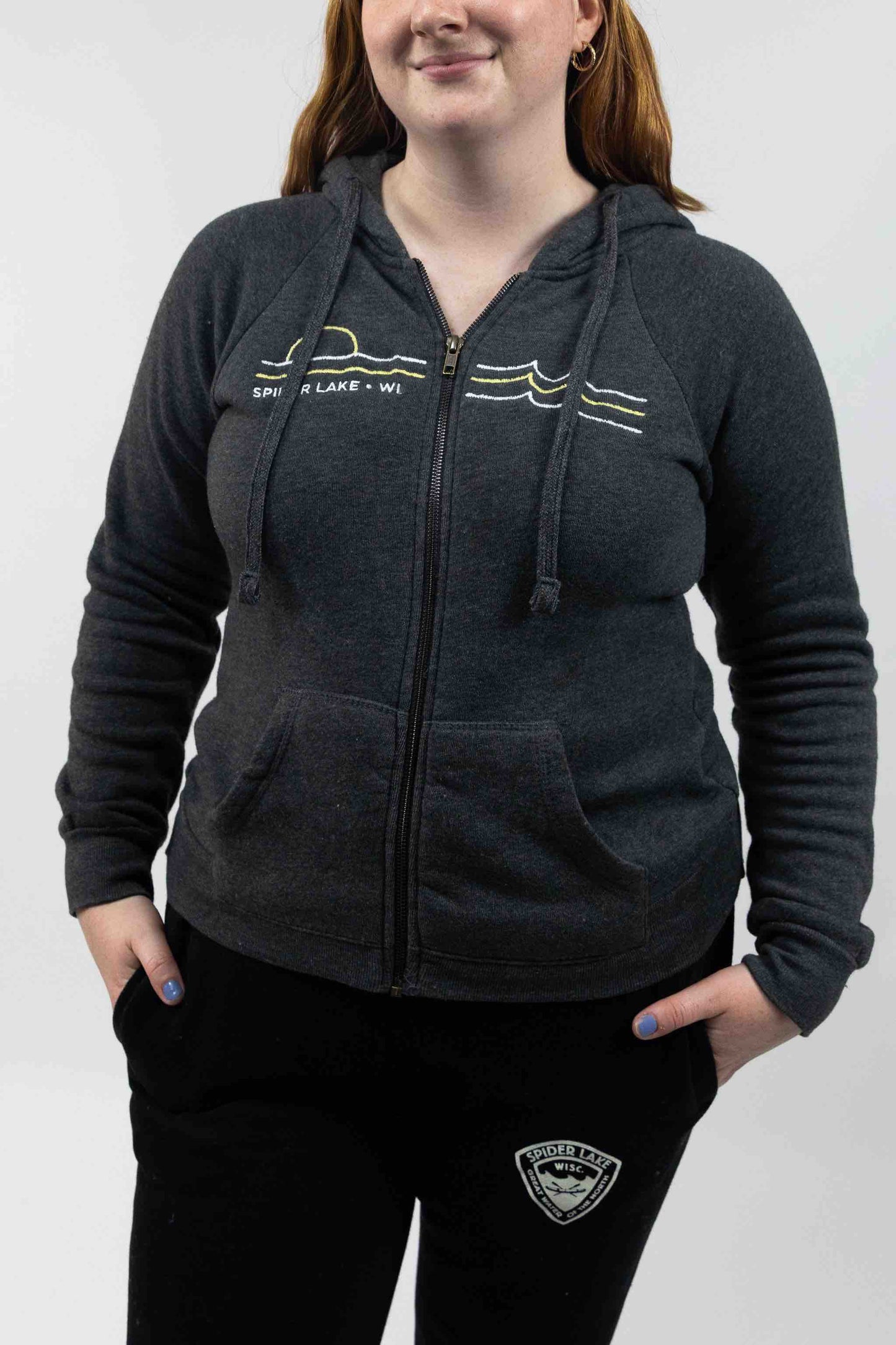 Spider Lake Wisconsin Women's Full Zip Hoodie