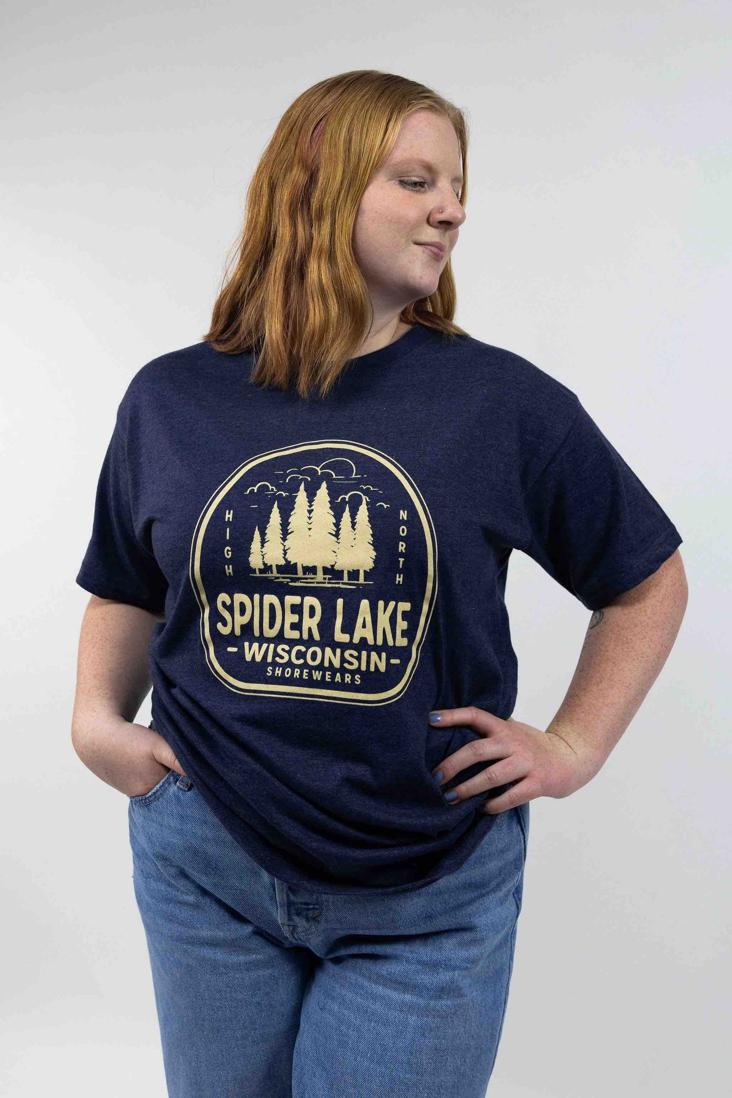 Spider Lake Wisconsin Classic Cotton T Shirt