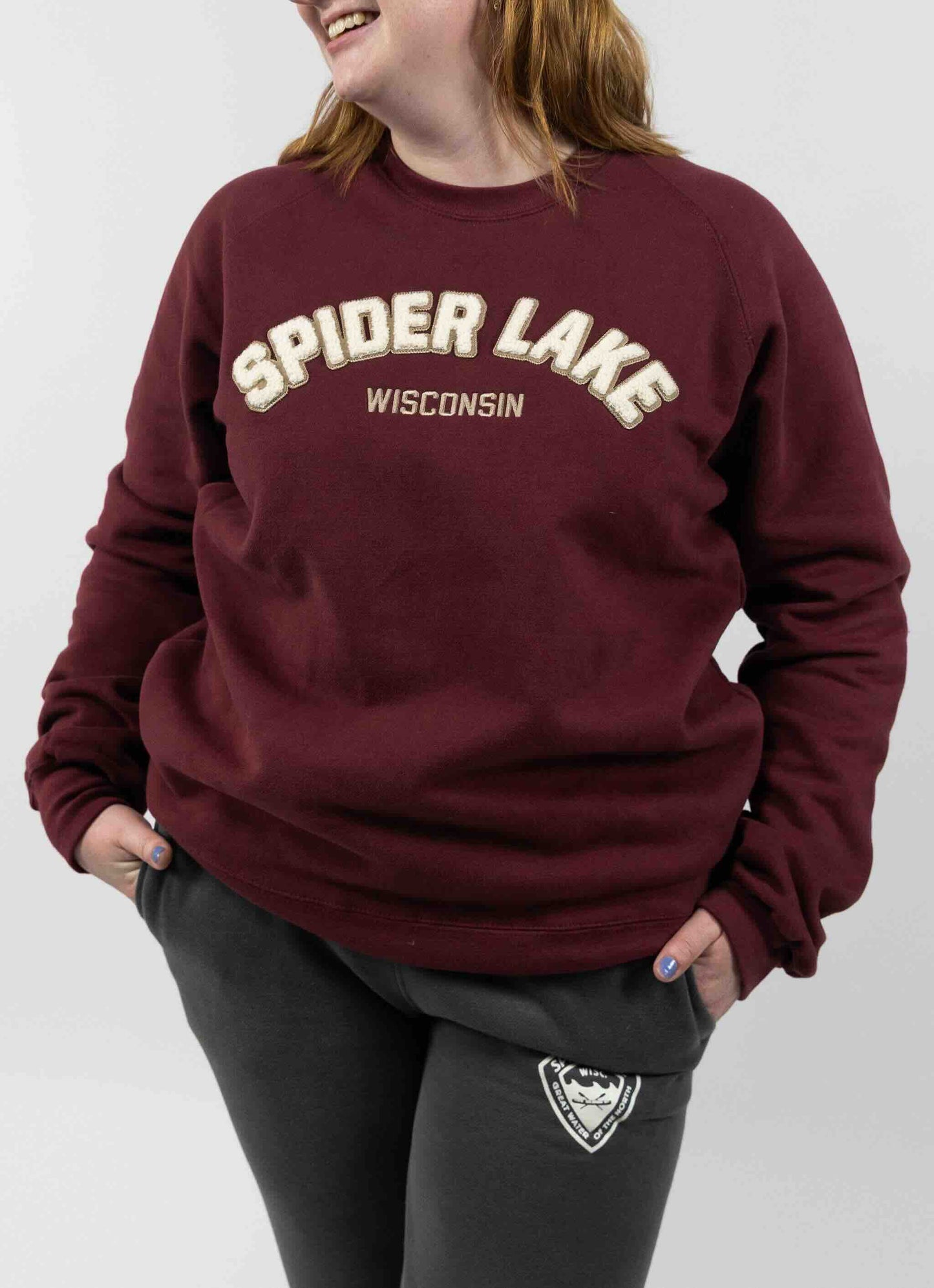Spider Lake Wisconsin Classic Fleece Crewneck