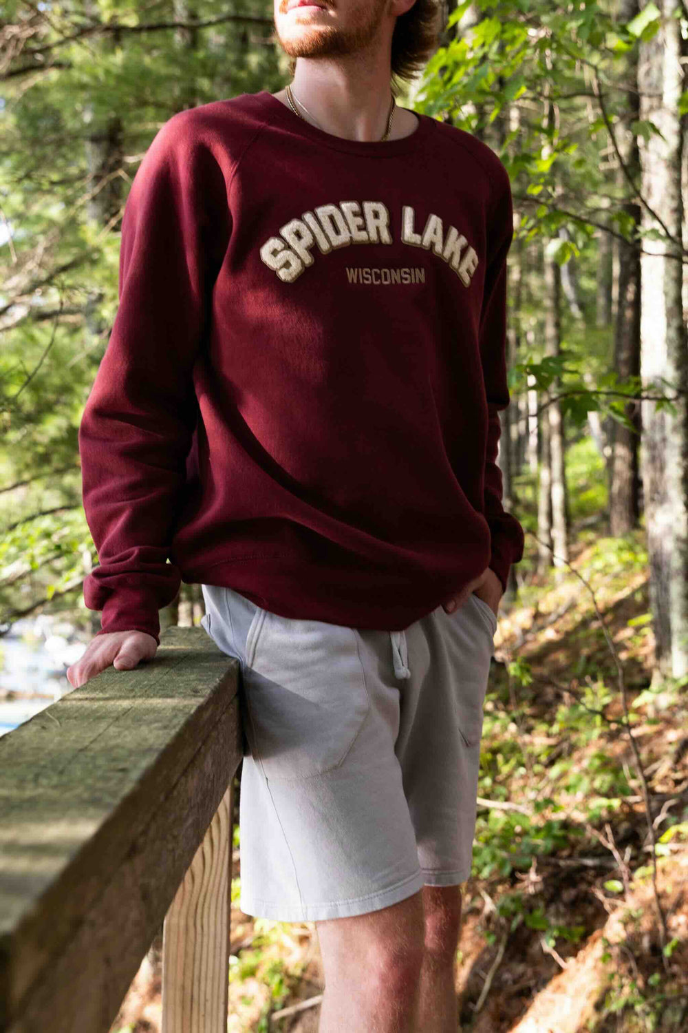 Spider Lake Wisconsin Classic Fleece Crewneck