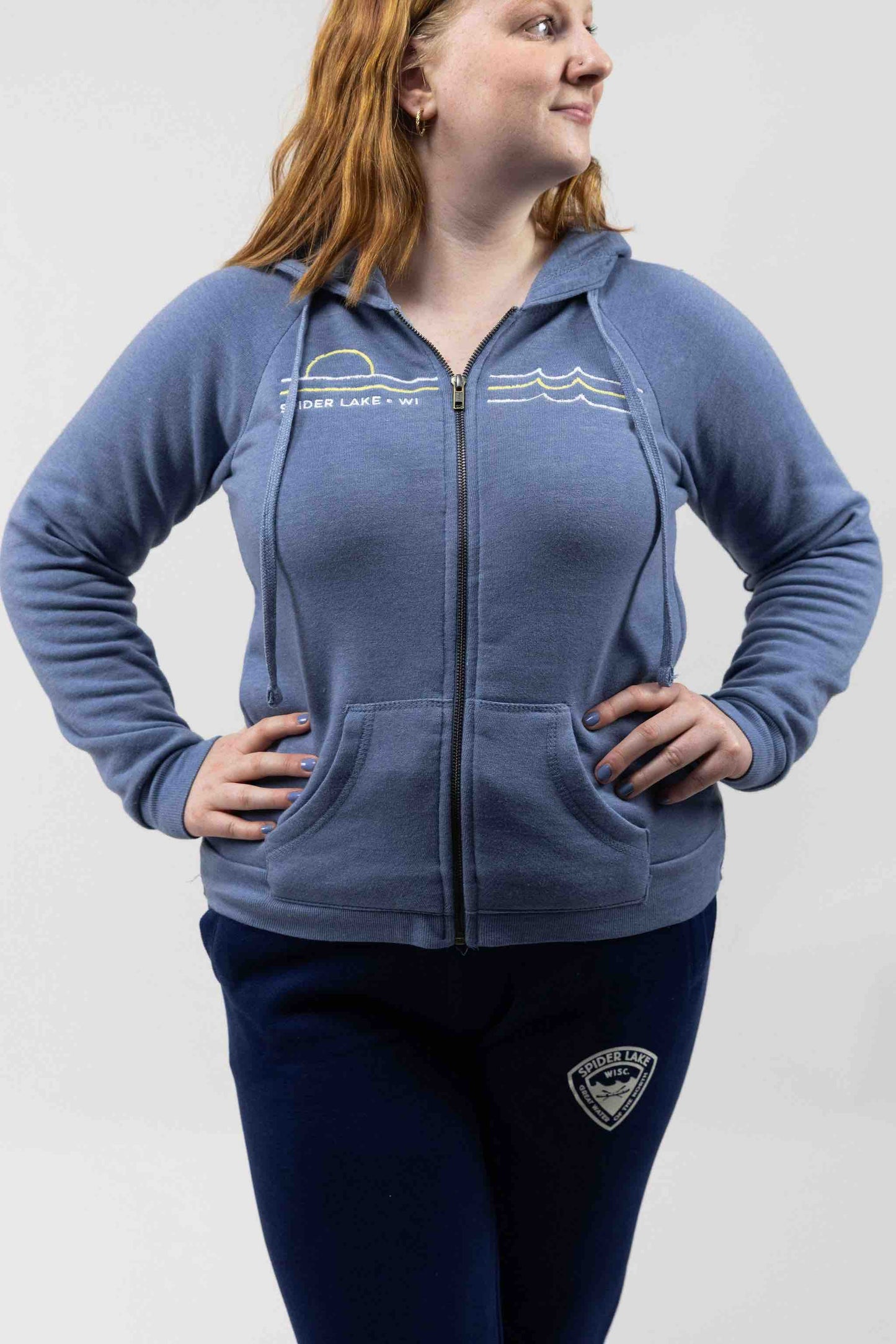 Spider Lake Wisconsin Women's Full Zip Hoodie