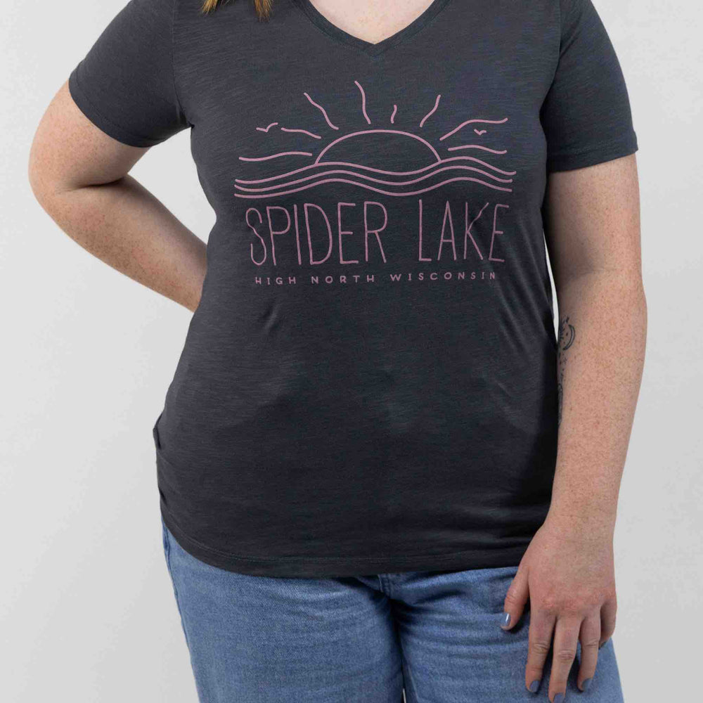 
                      
                        Spider Lake Wisconsin Women's Classic V-Neck Tee
                      
                    