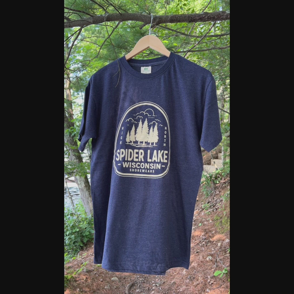 
                      
                        Load and play video in Gallery viewer, Spider Lake Wisconsin Classic Cotton T Shirt
                      
                    