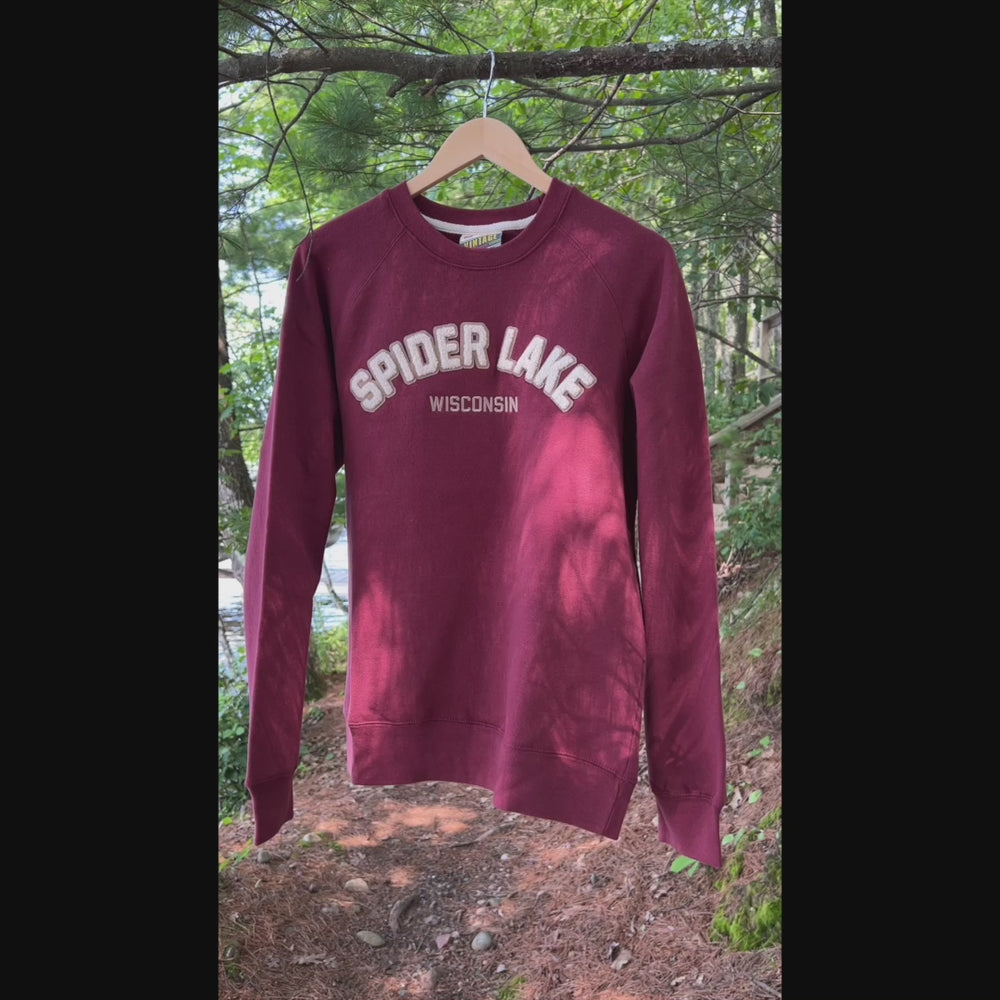 
                      
                        Load and play video in Gallery viewer, Spider Lake Wisconsin Classic Fleece Crewneck
                      
                    