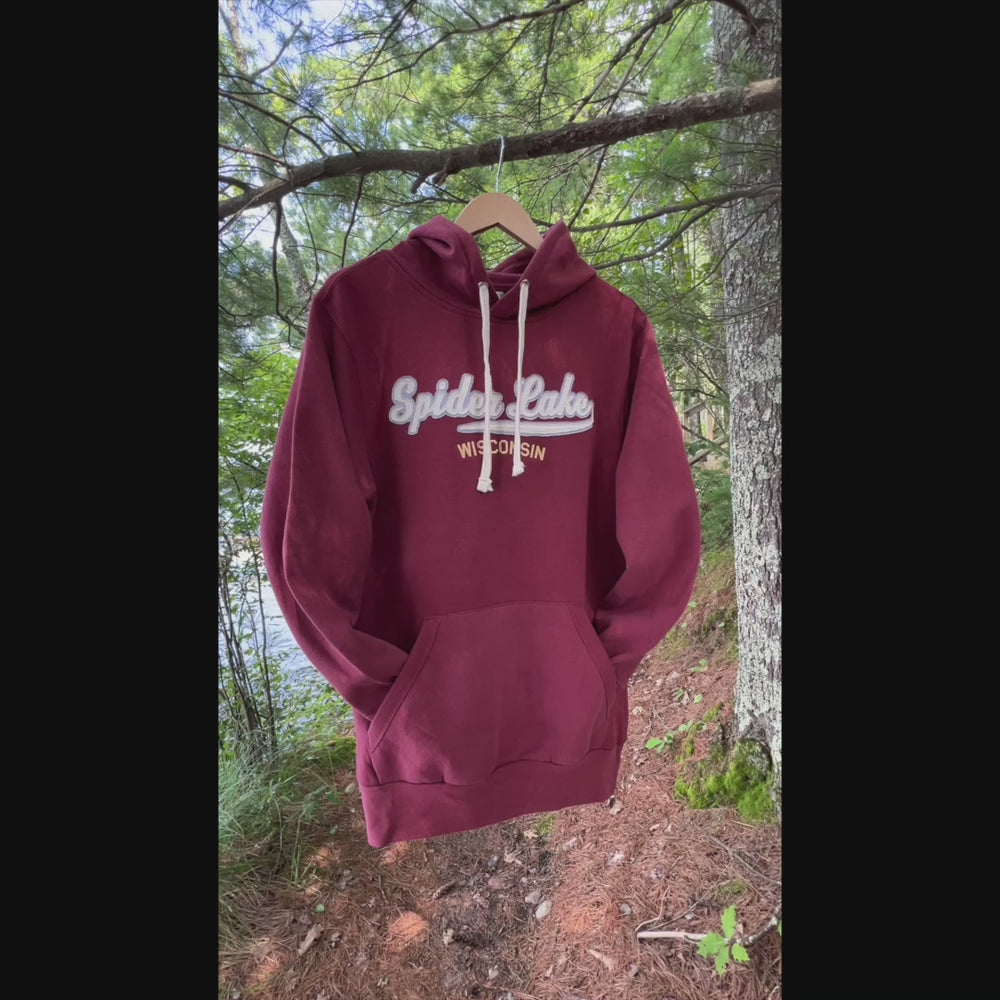 
                      
                        Load and play video in Gallery viewer, Spider Lake Wisconsin Classic Fleece Hoodie
                      
                    