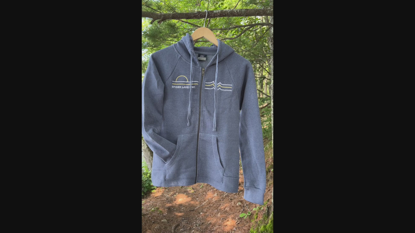 Spider Lake Wisconsin Women's Full Zip Hoodie